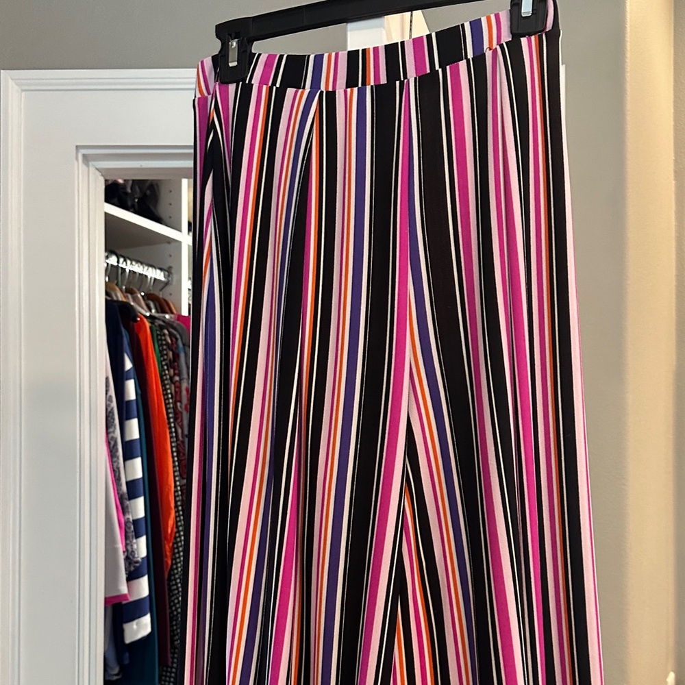 Colorful Wide Leg Striped Pants